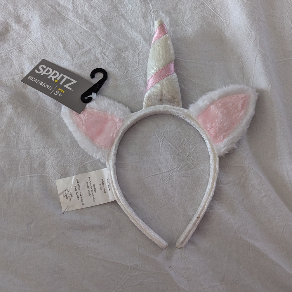 Unicorn Headband with Pink and White Ears